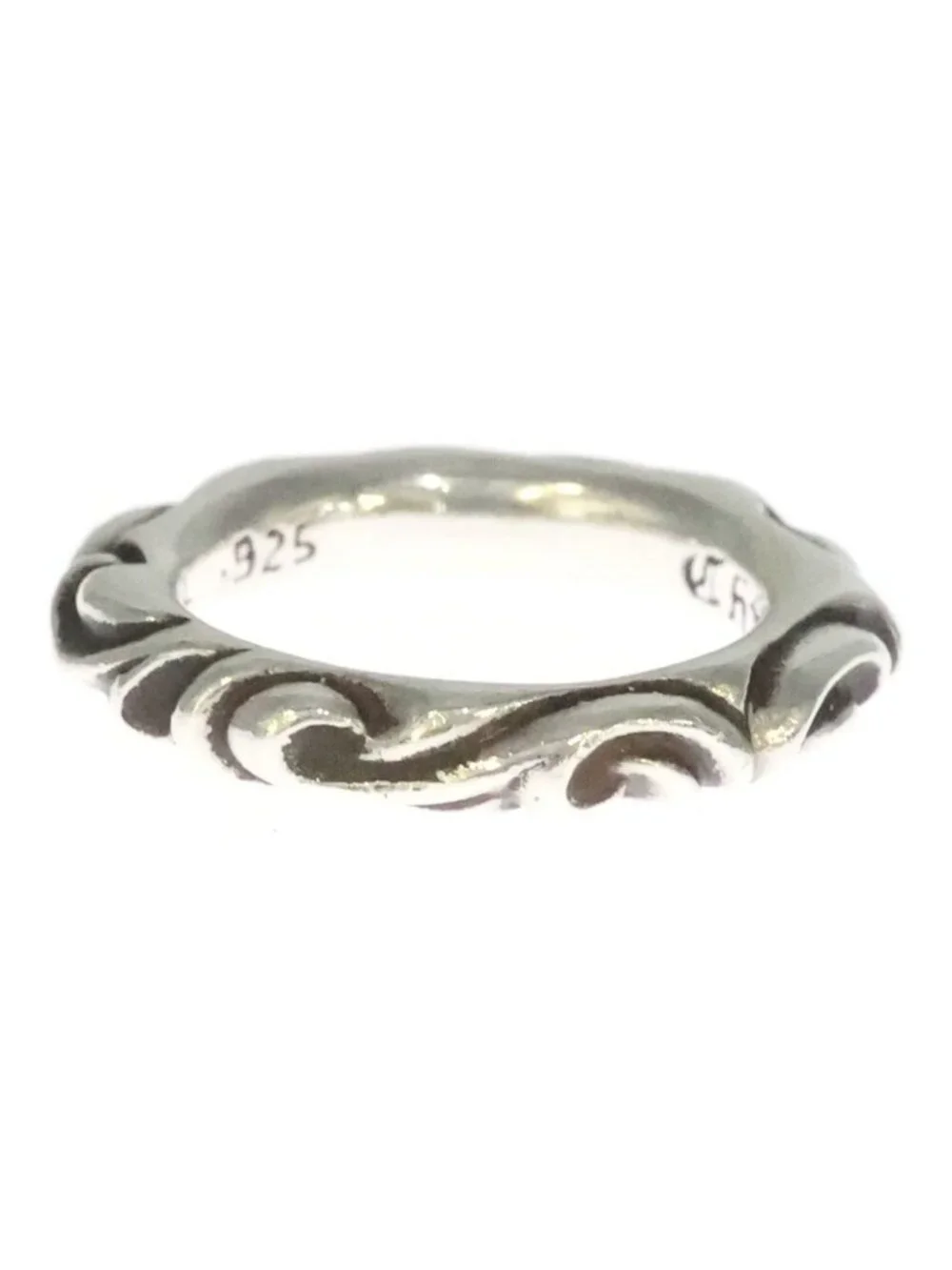 Chrome Hearts Scrl Band Scroll Ring Silver